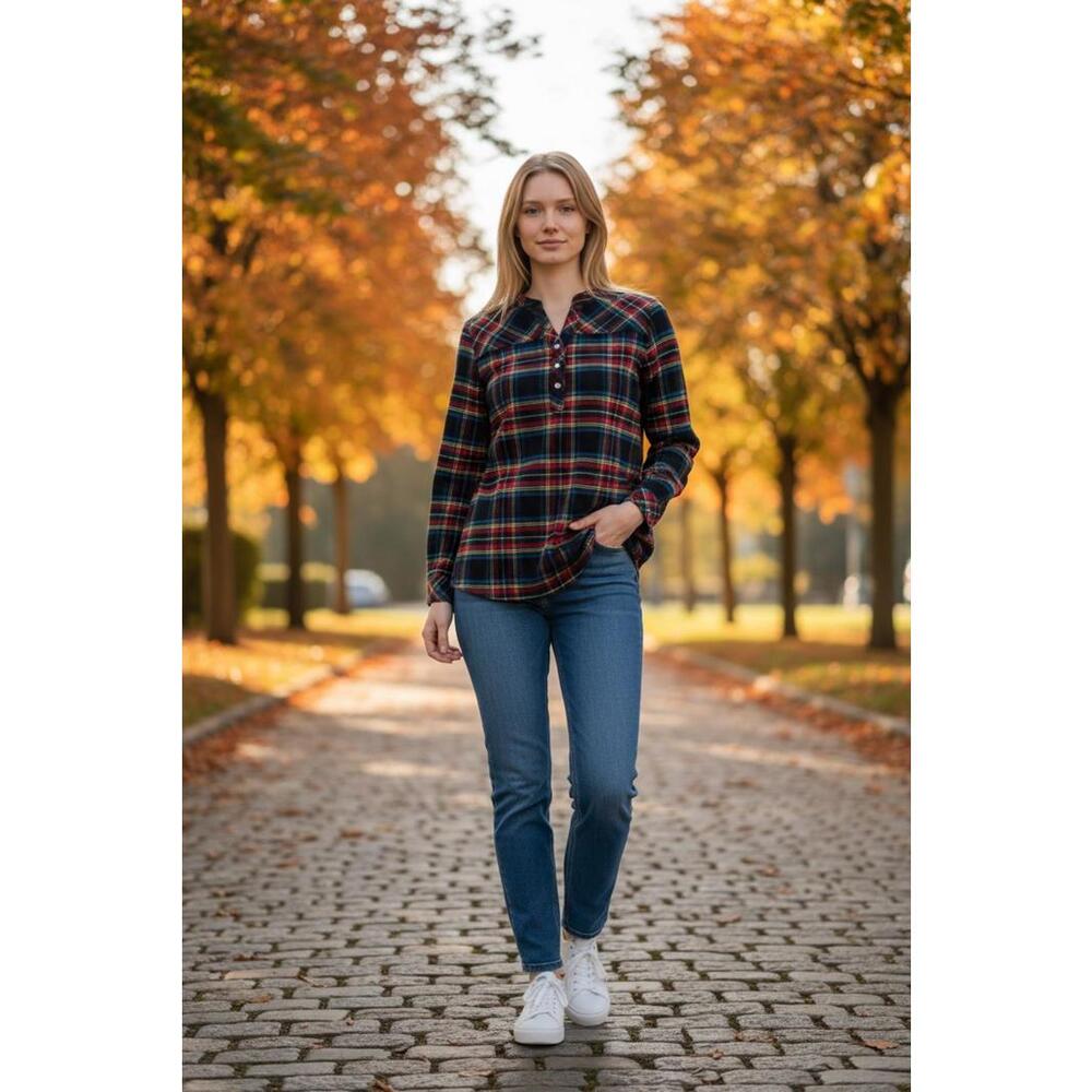 Joan Rivers Women's Plaid Flannel Shirt Size‎ XSmall